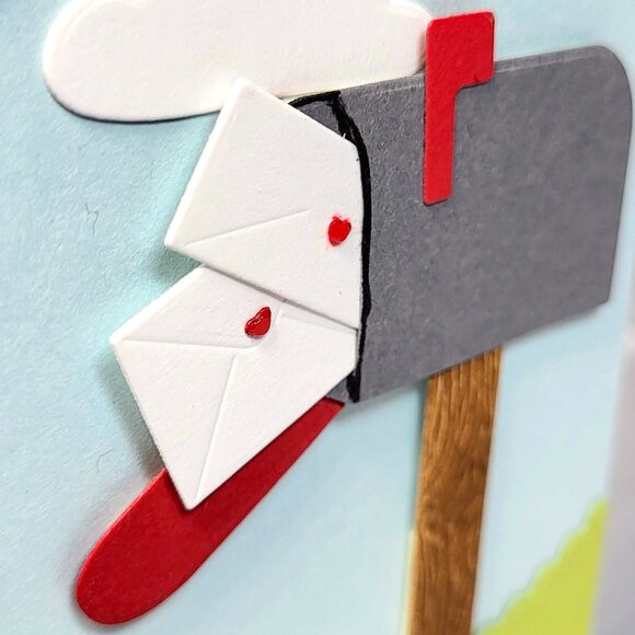 Unique Handcrafted Greeting Card, Blank Interior, Just Because I Care w/Envelope - Picture 5 of 10